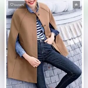 Never worn J Crew wool melton camel cape